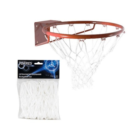 Купить Сетка баскетбольная Torres, нить 4 мм, белая в Заполярном 