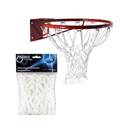 Купить Сетка баскетбольная Torres, нить 6 мм, белая в Заполярном 